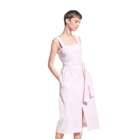 Vince Wide Strap Belted Linen Blend in Rosa Seco Tank
Midi Dress - Picture 4 of 4